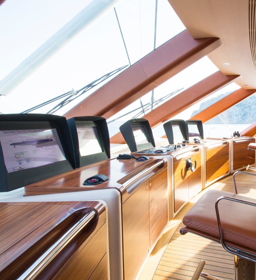 Photo of yacht interior.