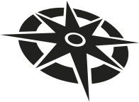 A black compass icon.