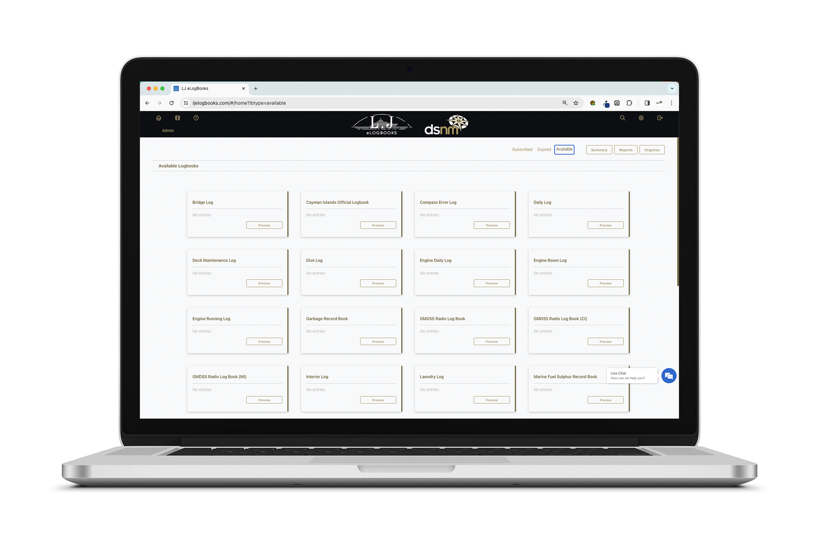 Compass eLogbooks on laptop screen