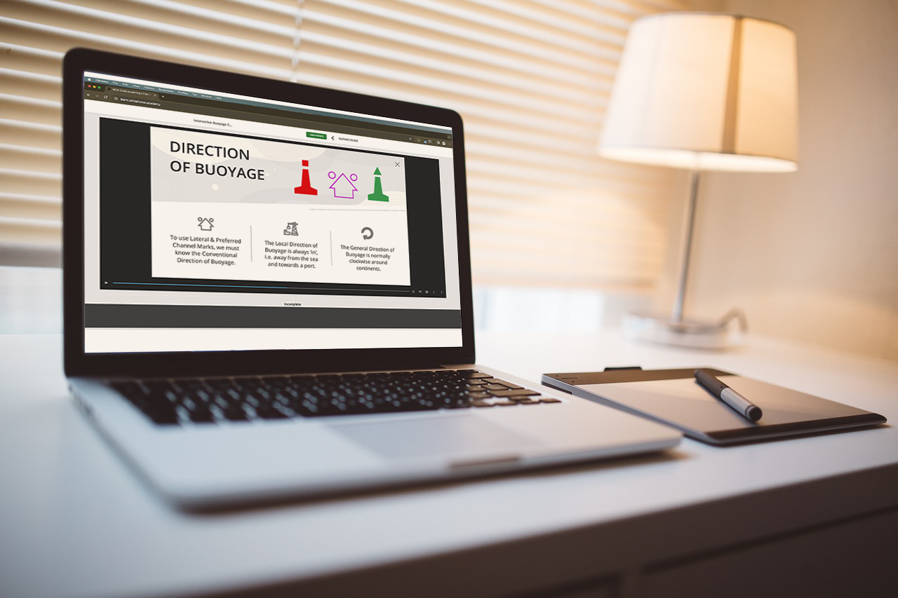 Compass eLearning module on laptop screen
