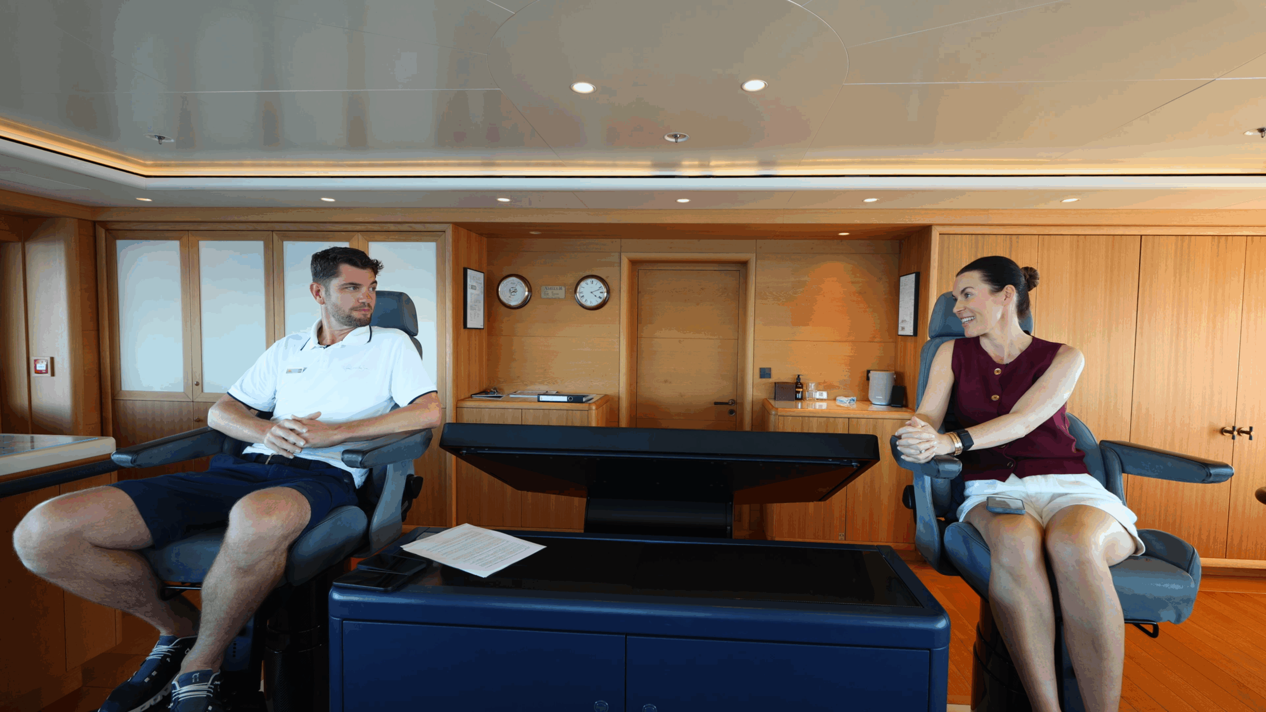 DSNM Ltd On The Bridge Chris Halligan M/Y Here Comes The Sun